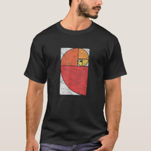 T-shirt Séquence vintage de Fibonacci Ratio or Dis spiral
