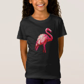 T-Shirt Séquin Imprimé Flamants roses tropicaux Filles (Devant)