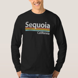 T-shirt Sequoia National Park California Retro Stripes