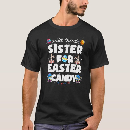 T-shirt Sera Échange Soeur Pour Pâques Candy Frère Pâques (Devant)