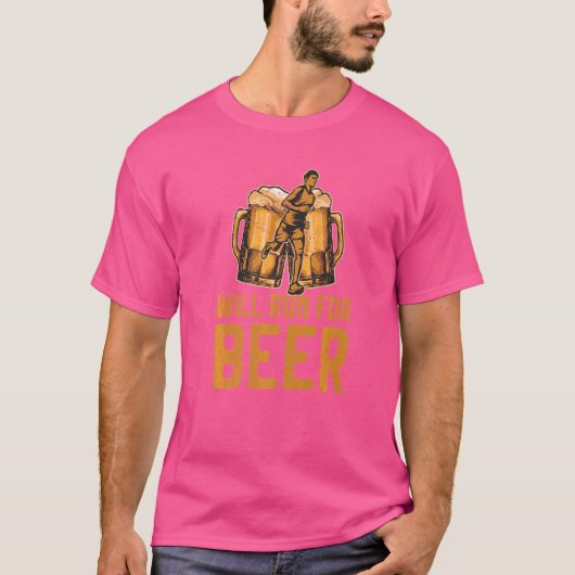 T-shirt Sera Exécuté Pour La Bière Courant Marathon Et Cro (Devant)