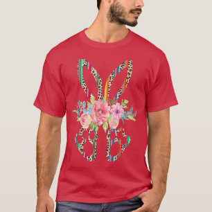 T-shirt Serape Lapin Léopard Avec Lapin Floral Joli