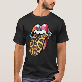 T-shirt Serape Léopard Occidental Langue de Lip Rodeo Cowg