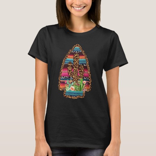 T-shirt Serape Mexicain Occidental Léopard Guépard Cactus (Devant)