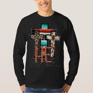 T-shirt Serape Occidental Il A Repris Croix Pâques Jésus C