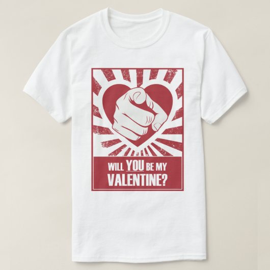 T-shirt Seras-Tu Ma Saint-Valentin (Design devant)