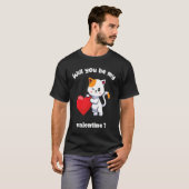 T-shirt Seras-tu mon valentin chat de la Saint-Valentin (Devant entier)