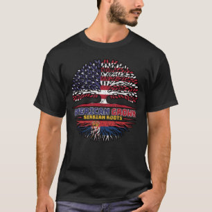 T-shirt Serbian Serbia US American États-Unis Tree