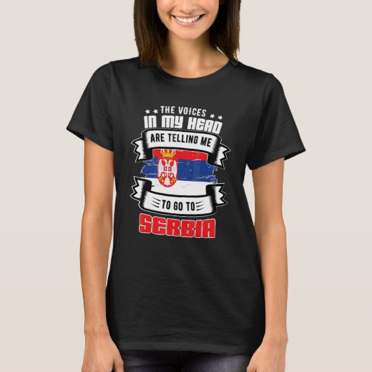T-shirt Serbie Dans Ma Tête (Devant)