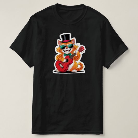 T-shirt Serenade de chat Ukulele (Design devant)