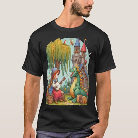 T-shirt Serenade de dragon par une princesse mystique (Devant)