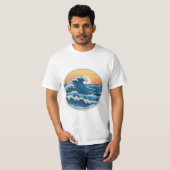 T-shirt Serene Blue Ocean Waves Coastal Art (Devant entier)