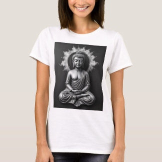 T-shirt Serene Bouddha - Charcoal Art Peace and Tranqu
