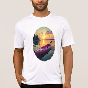 T-shirt Serene Sunset Kayak : Un moment de pêche tranquill