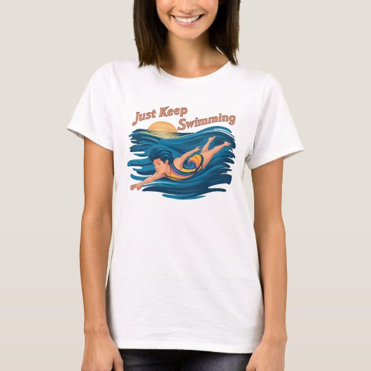 T-shirt Serene Swim : Continuez À Nager (Devant)