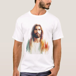 T-shirt Serene Watercolor Jesus Christ Portrait – Spiritua