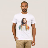 T-shirt Serene Watercolor Jesus Christ Portrait – Spiritua (Devant entier)