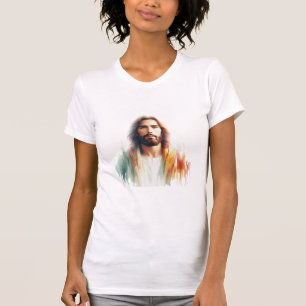 T-shirt Serene Watercolor Jesus Christ Portrait – Spiritua