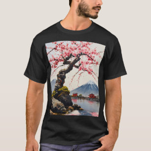 T-shirt Serenity in Bloom - Cherry Blossoms & Bonsai Japon