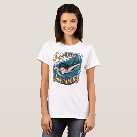T-shirt Serenity in Motion : Continuez à nager (Devant entier)