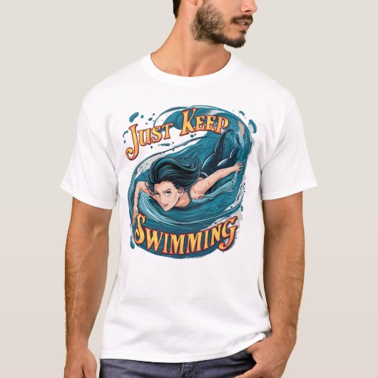 T-shirt Serenity in Motion : Continuez à nager (Devant)