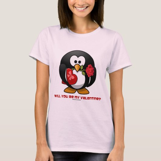 T-shirt Serez-vous mon Valentine ? (Coeur de Linux Tux (Devant)