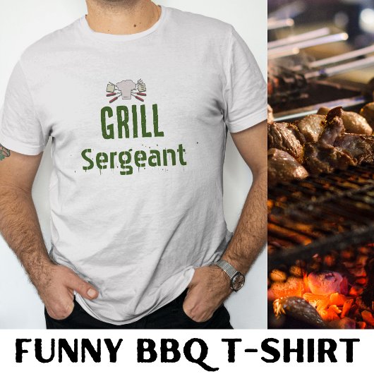 T-shirt Sergent-grill Funny Bbq Nouveauté masculine