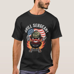 T-shirt Sergent-grill - Funny Père Fête BBQ