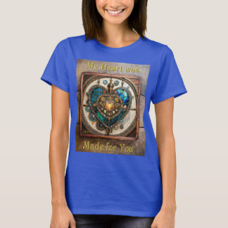 T-shirt Série Steampunk Cœur de Verre Stainé Doré