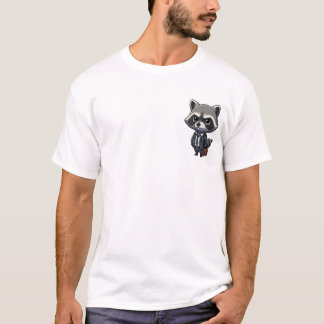 T-shirt Serious Cartoon Raccoon Businessman Wearing Suit a