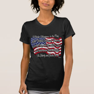 T-shirt Serment d'allégeance avec drapeau américain