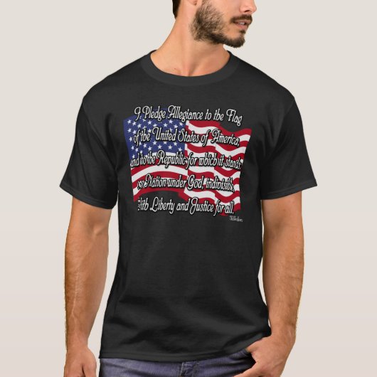 T-shirt Serment de fidélité avec le drapeau des USA (Devant)