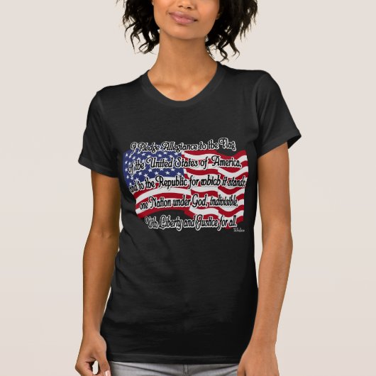 T-shirt Serment de fidélité avec le drapeau des USA (Devant)