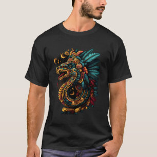 T-shirt Serpent à Plumes Quetzalcoatl Dieu Aztèque Mexicai