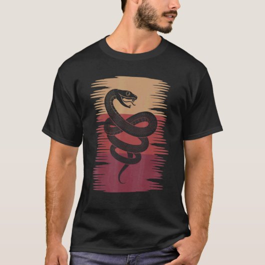T-shirt Serpent animal rétro Gardien de reptiles Serpent a (Devant)