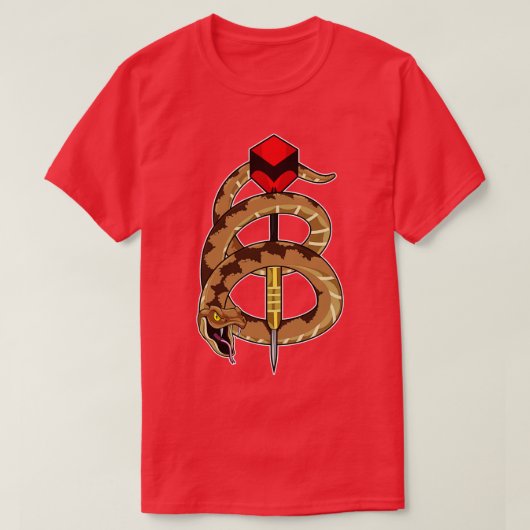 T-shirt Serpent aux fléchettes avec tarte (Design devant)