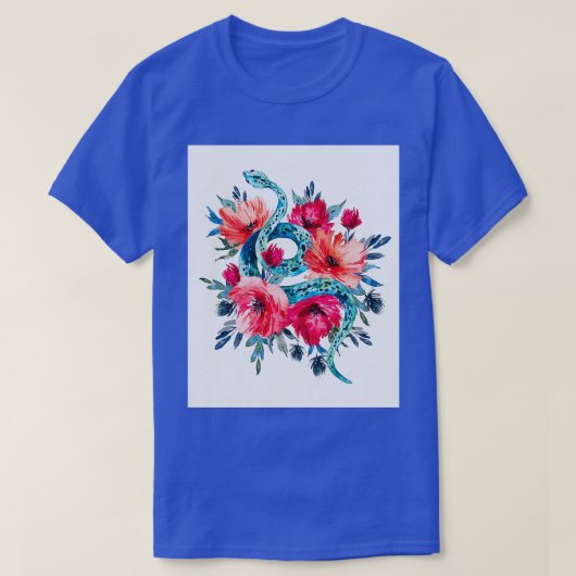 T-shirt Serpent Avec Fleurs Graphique (20) (Design devant)