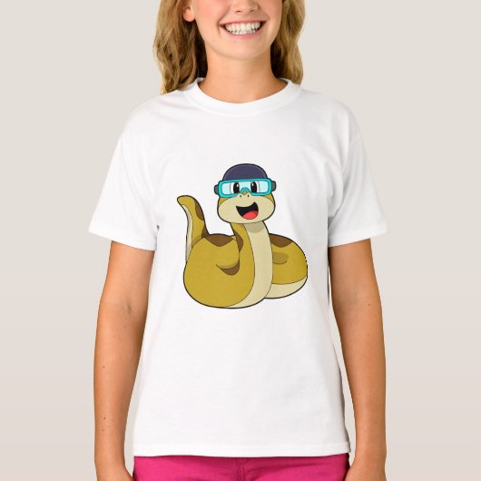 T-shirt Serpent avec lunettes de natation (Devant)