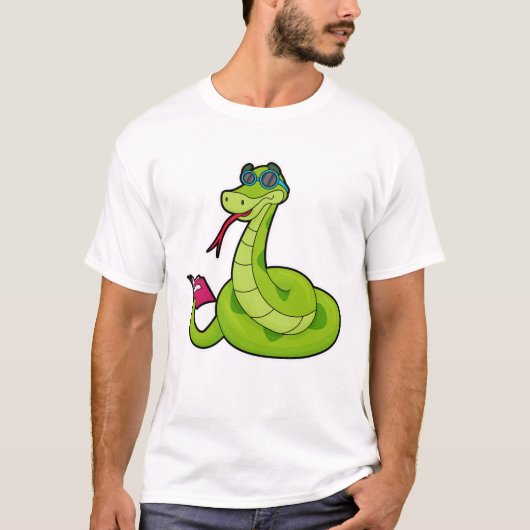 T-shirt Serpent avec lunettes de soleil & Réserver (Devant)