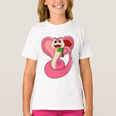 T-shirt Serpent avec Rose (Devant)