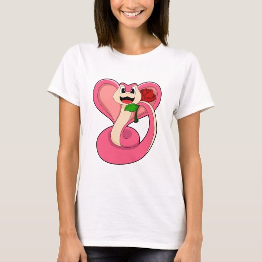 T-shirt Serpent avec Rose (Devant)