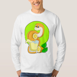 T-shirt Serpent avec verre de jus de citron