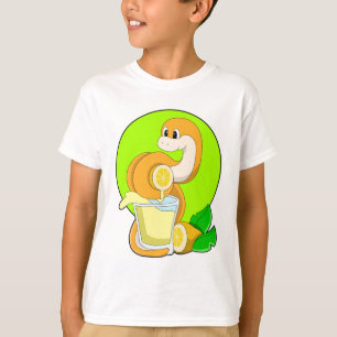 T-shirt Serpent avec verre de jus de citron