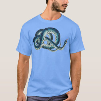 T-shirt Serpent bleu wampum animal mangeant serpent t