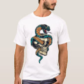 T-shirt Serpent coloré et crâne (Devant)