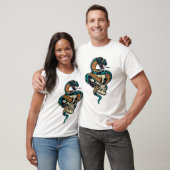 T-shirt Serpent coloré et crâne (Unisexe)