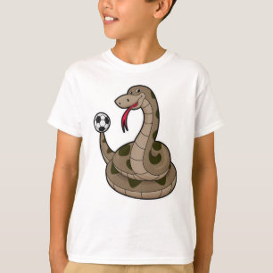 T-shirt Serpent comme joueur de football avec balle de foo