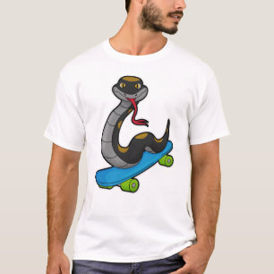 T-shirt Serpent comme patineur avec skateboard