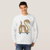 T-shirt Serpent comme patineur avec skateboard (Devant entier)