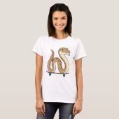 T-shirt Serpent comme patineur avec skateboard (Devant entier)